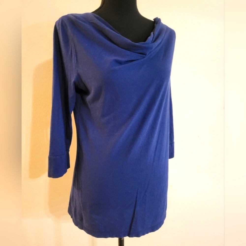Merona Navy‎ Blue Women's Tunic Top W/Cowl Neckline (Size M)